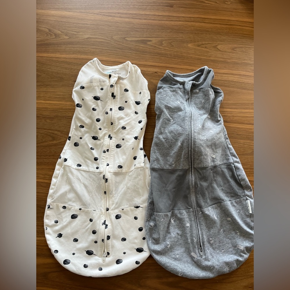 TWO Happiest Baby 5 Second Swaddle - 100% Organic Cotton Size M